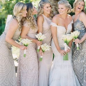 Adriana Papell Sequined Bridesmaids Dress